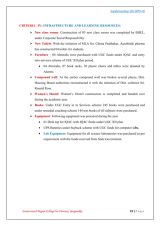 Ssr Report.pdf Annual report ssr supplementary 2015 16 | PDF
