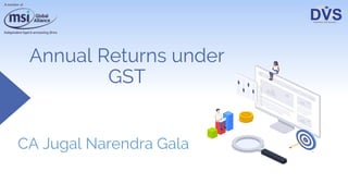 Annual Returns under
GST
CA Jugal Narendra Gala
 