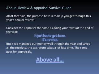 Annual Review & Appraisal Survival Guide 