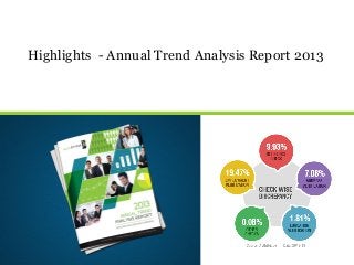 Highlights - Annual Trend Analysis Report 2013

 