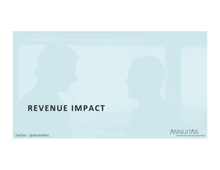 REVENUE	IMPACT	
TwiDer:		@abneedles	
 