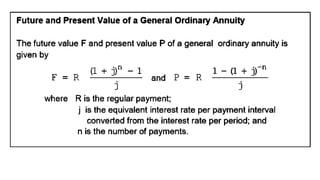 Annuities general and simple annuities..