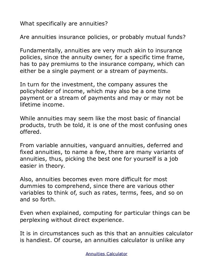 annuities calculator