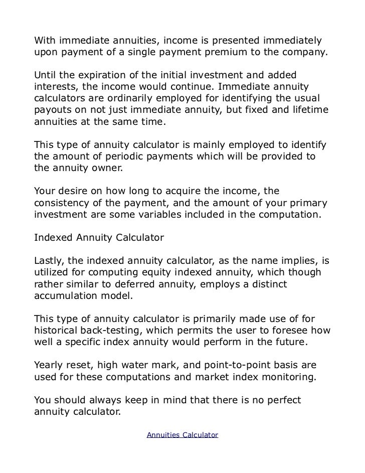 annuities calculator