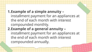 General mathematics Annuity powerpoint ppt | PPTX