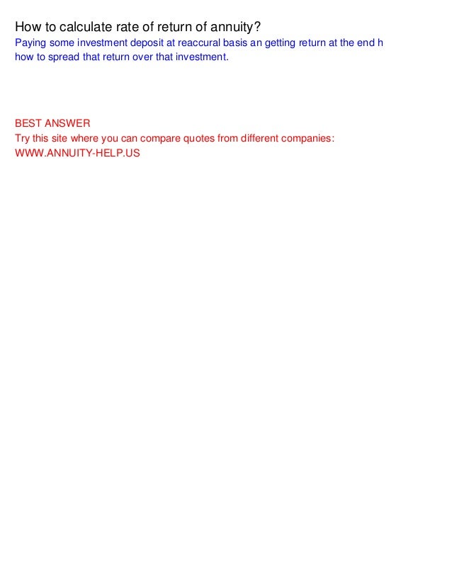 how to calculate rate of return of annuity