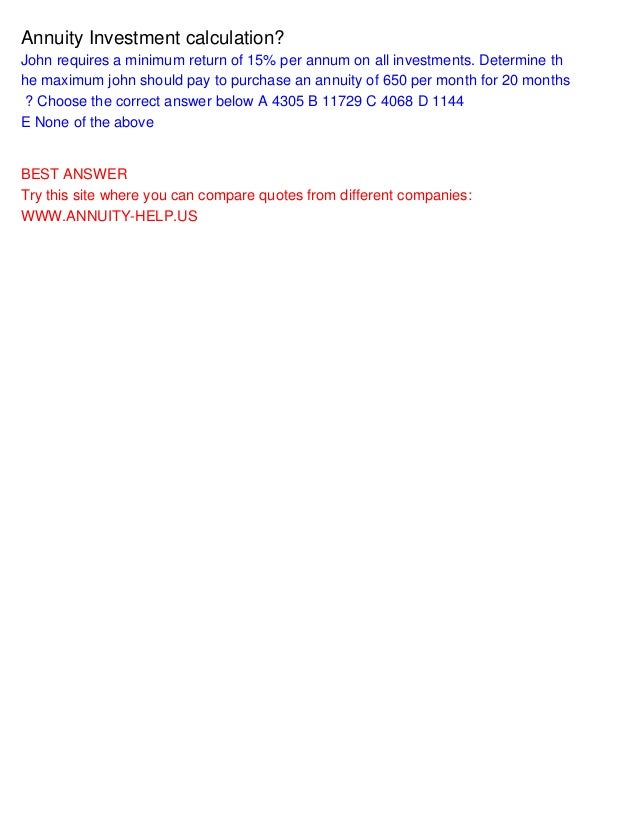 annuity investment calculation