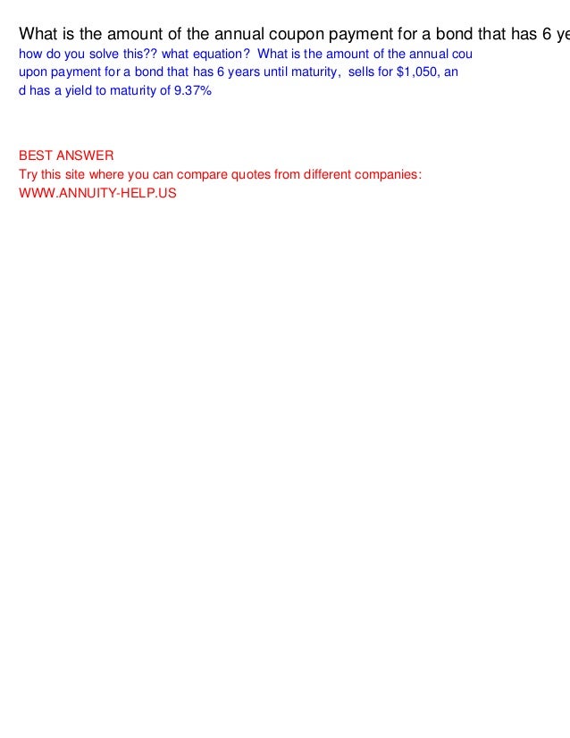 Formula for coupon payment