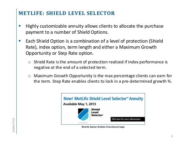 metlife shield Annuity and Life Insurance Product Update - Q2 2013 metlife shield Annuity and Life Insurance Product Update - Q2 2013