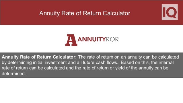 annuity rate of return calculator