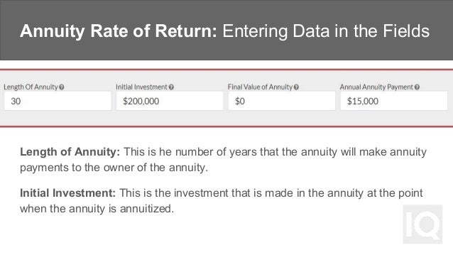 annuity rate of return calculator annuity calculator