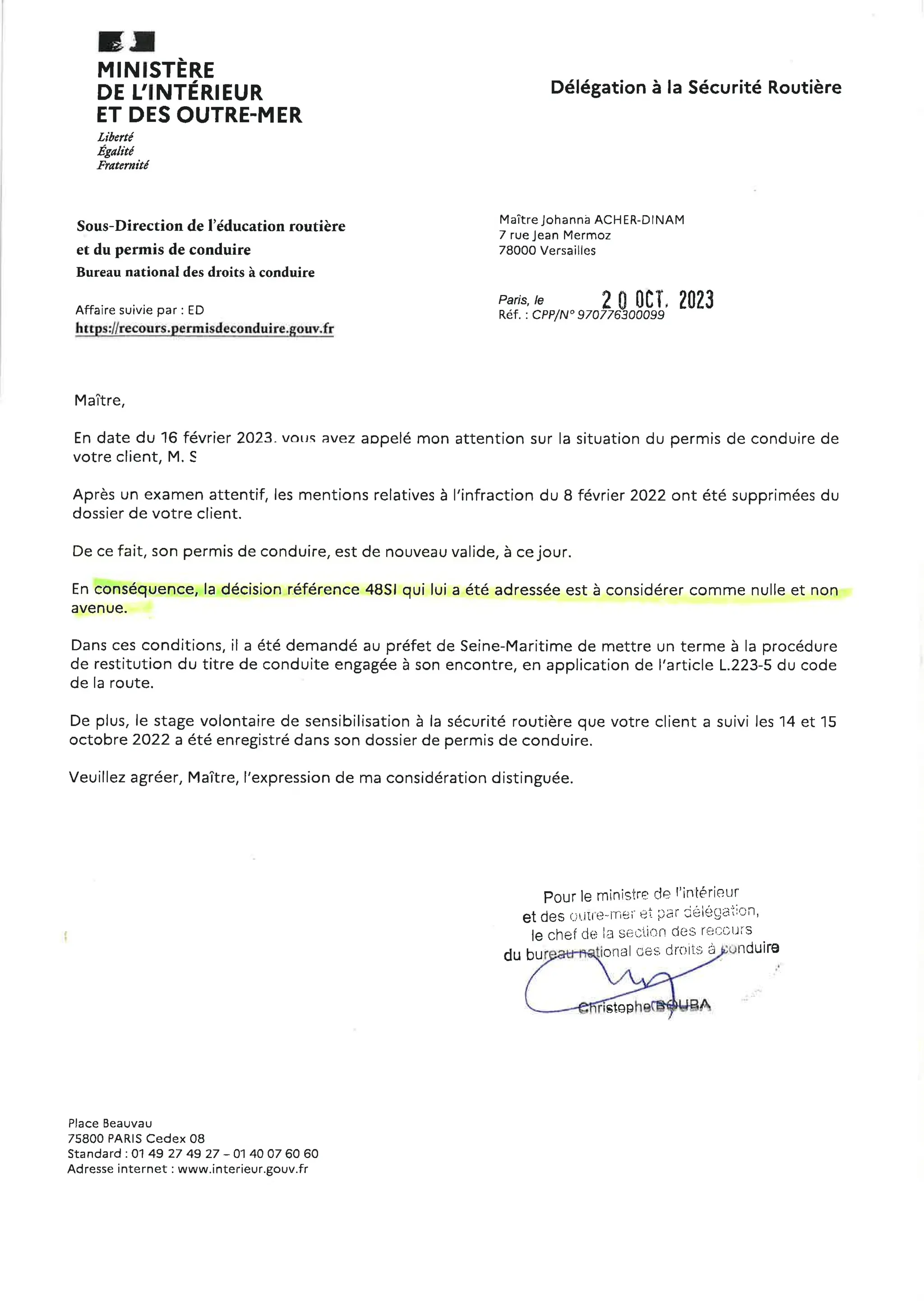 Annulation d