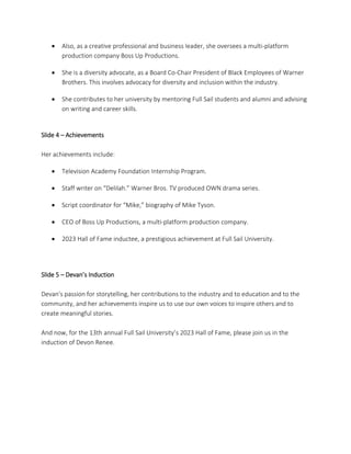 Anny Serafina Love - Full Sail University - Hall of Fame Presentation | PDF