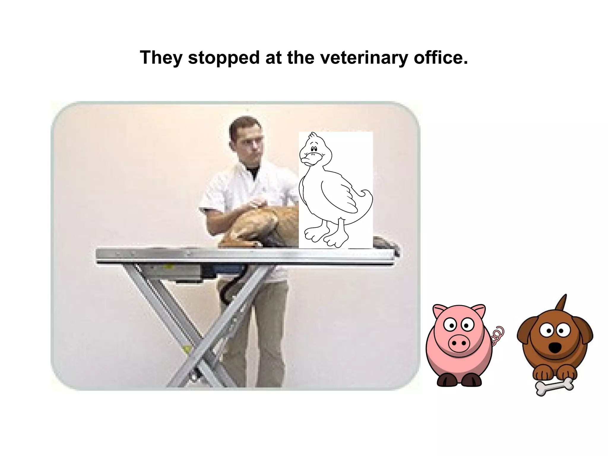 They stopped at the veterinary office.

 