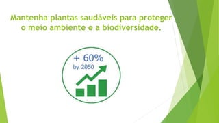 Mantenha plantas saudáveis para proteger
o meio ambiente e a biodiversidade.
 