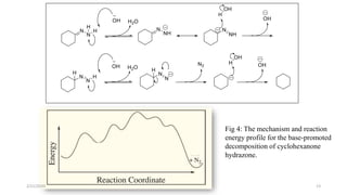 Fig 4: The mechanism and reaction
energy profile for the base-promoted
decomposition of cyclohexanone
hydrazone.
2/21/2020 13
 