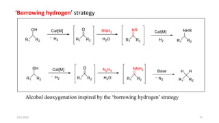 ‘Borrowing hydrogen’ strategy
Alcohol deoxygenation inspired by the ‘borrowing hydrogen’ strategy
2/21/2020 27
 