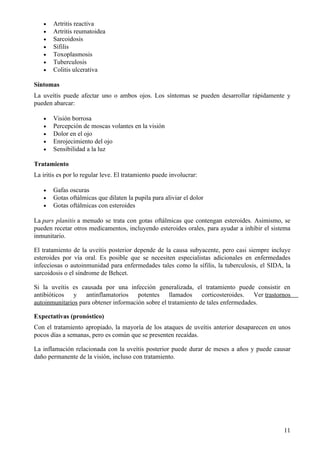 Anomalías en estructura interna del ojo