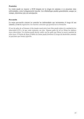 Anomalías en estructura interna del ojo