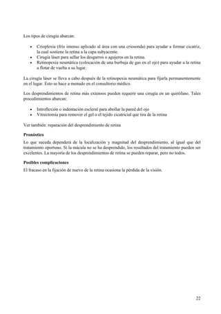 Anomalías en estructura interna del ojo