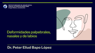 Deformidades palpebrales,
nasales y de labios
Dr. Peter Eliud Bapo López
 