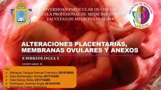 Anomalías Placentarias  -M.Y.M.F.