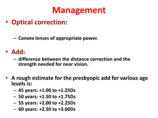 Anomalies of accommodation, convergence & its management | PPTX