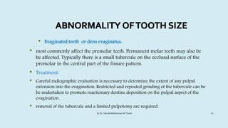 Anomalies of tooth formation and eruption | PPTX