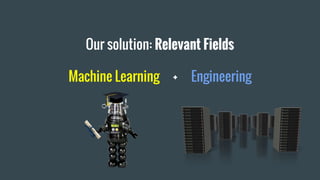 Our solution: Relevant Fields
Machine Learning + Engineering
 