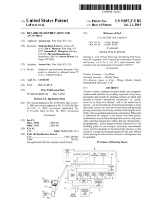 Anonos U.S. Patent Number 9,087,215