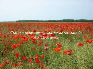 Tratai a todos como gostarias de ser tratado.
= É a lição da justiça =
 