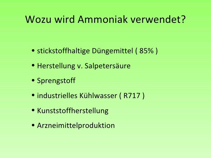 Die Bildung von Ammoniak / The formation of Ammonia