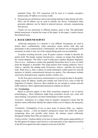 Anonymizing Networks