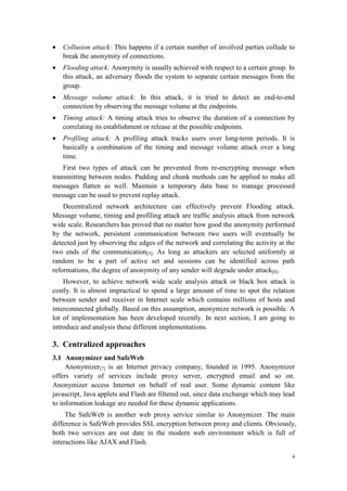 Anonymizing Networks