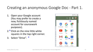 Anonymous peer review using google docs | PPTX | Internet | Computing