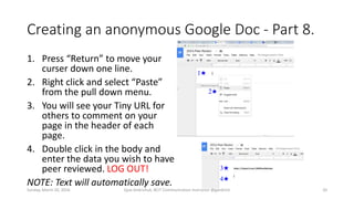 Anonymous peer review using google docs | PPTX | Internet | Computing