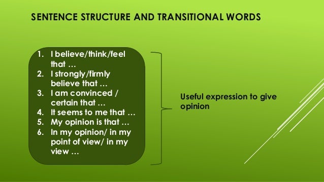 An Opinion Paragraph