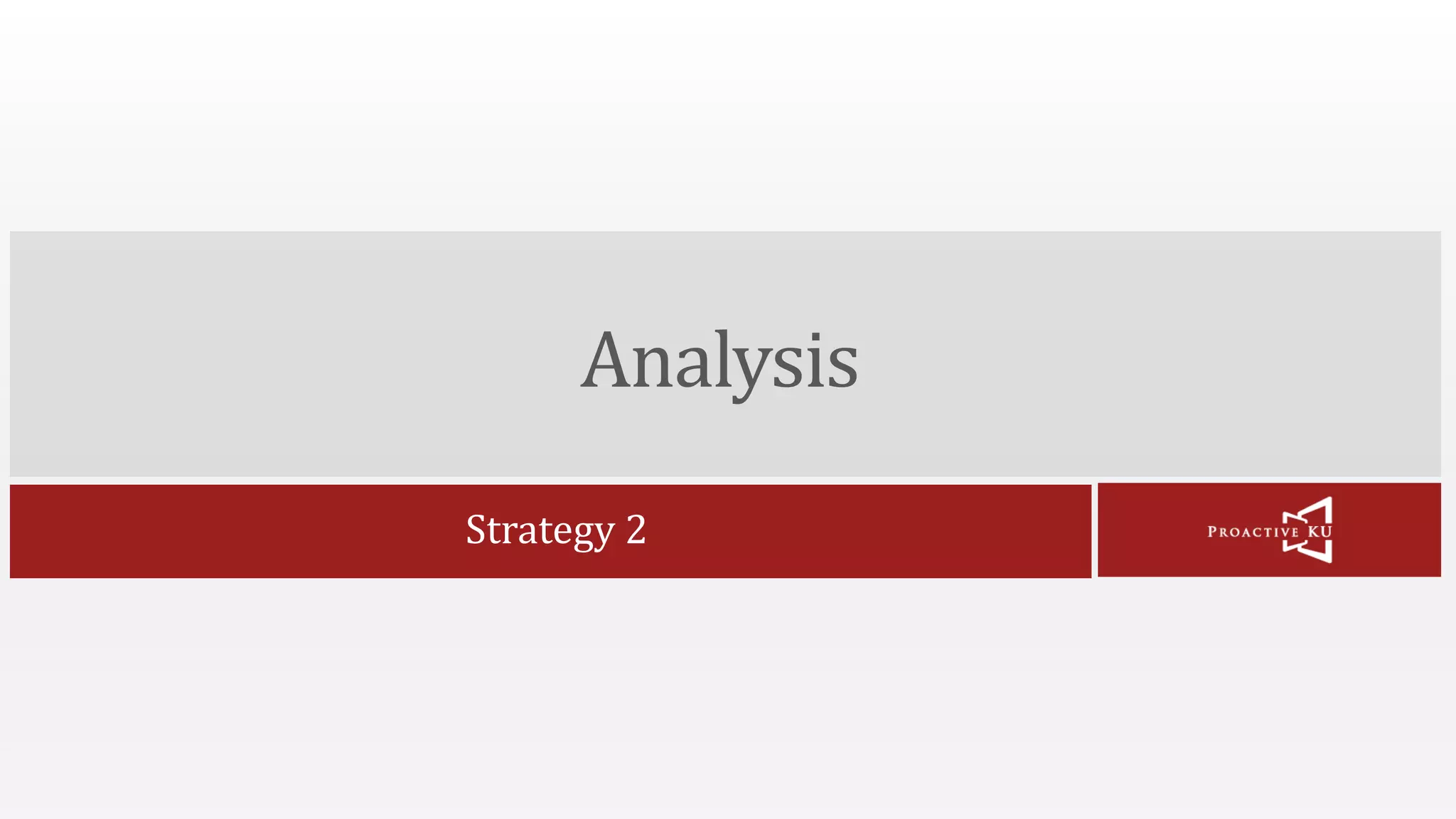 Analysis Strategy 2 