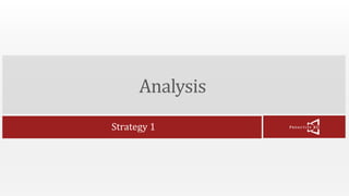Analysis 
Strategy 1 
 