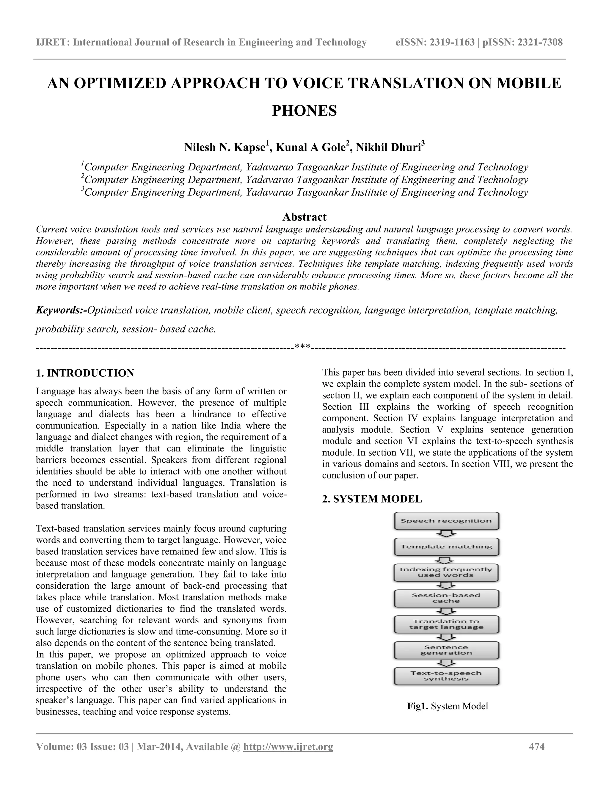An optimized approach to voice translation on mobile phones | PDF ...