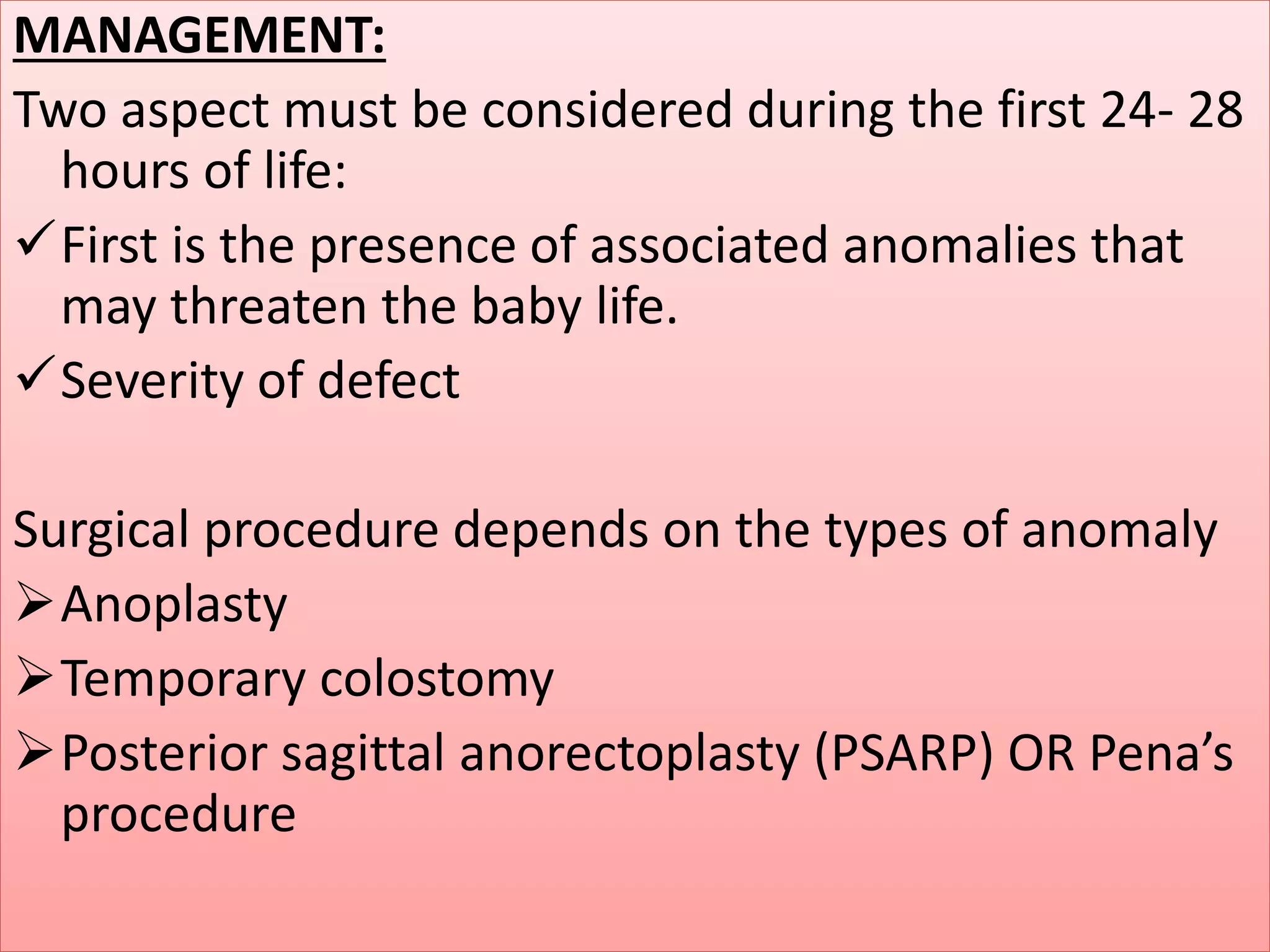 Anorectal Malformation | PPTX