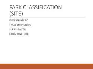 Parks Classification AnoRectal fissure,Abscess &fistula | PPTX