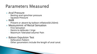 Anorectal Manometry detail presentation . | PPTX