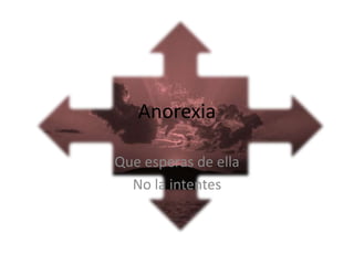 Anorexia  Que esperas de ella No la intentes  