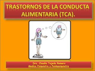 Dra. Claudia Tejeda Romero
Medico Psiquiatra y Paidopsiquiatra
 