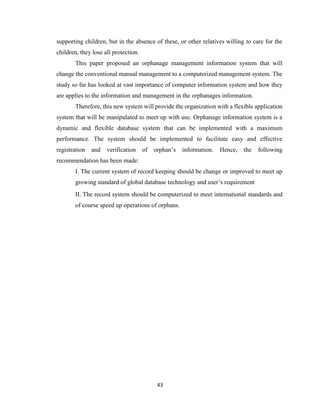 An orphanage home management system eek | PDF