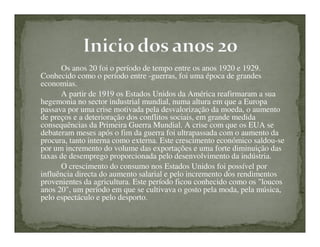 Anos 20 Estados Unidos