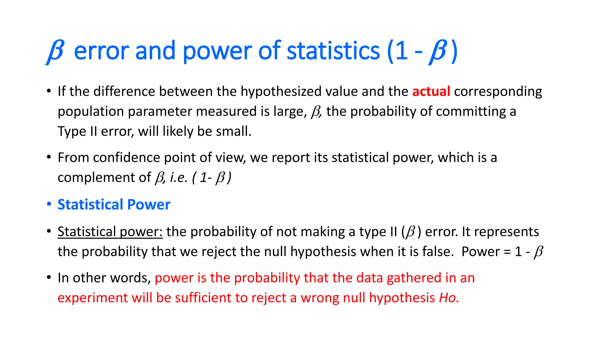 A note and graphical illustration of type II error | PPTX