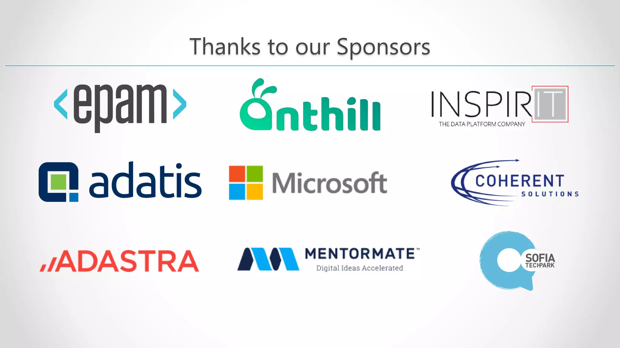 Thanks to our Sponsors 