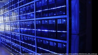 CC by http://upload.wikimedia.org/wikipedia/commons/thumb/5/5d/BalticServers_data_center.jpg/800px-BalticServers_data_center.jpg 
 